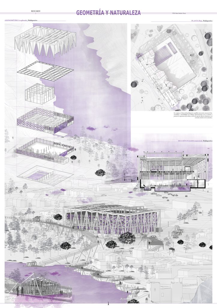 Sánchez Torres, María – Geometría y naturaleza: un polideportivo en sintonía con el paisaje natural